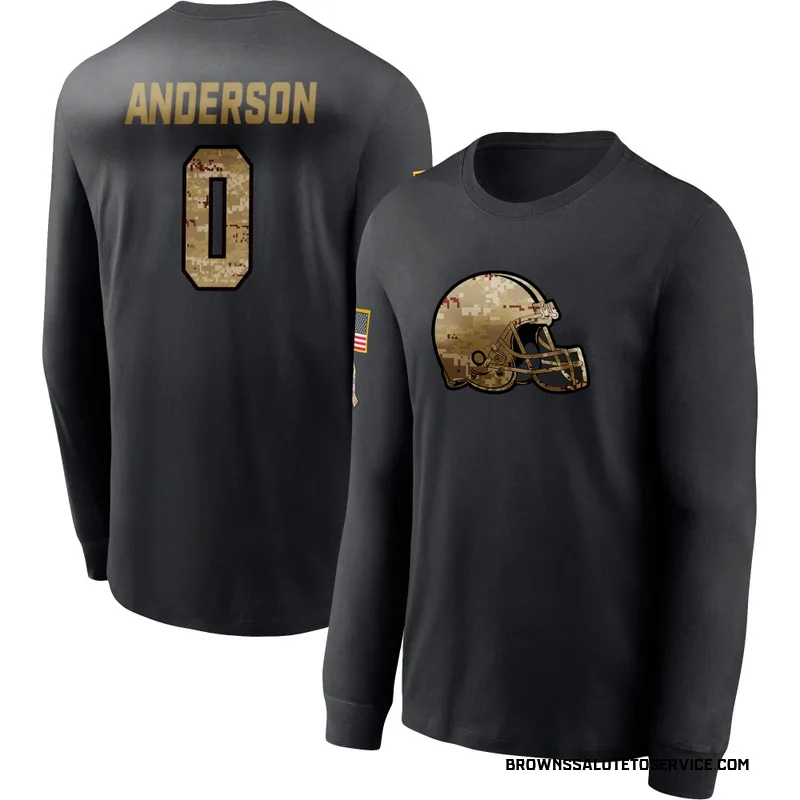 Men's Aaron Anderson Cleveland Browns Black 2020 Salute To Service Sideline Performance Long Sleeve T-Shirt