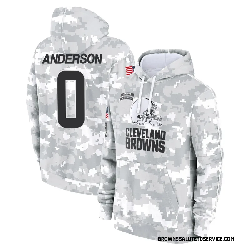 Men's Aaron Anderson Cleveland Browns Camo Arctic 2024 Salute to Service Club Fleece Pullover Hoodie