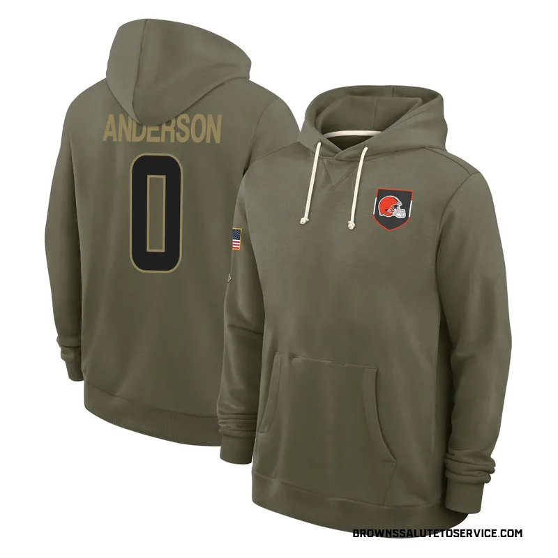 Men's Aaron Anderson Cleveland Browns Olive 2025 Salute to Service Hoodie