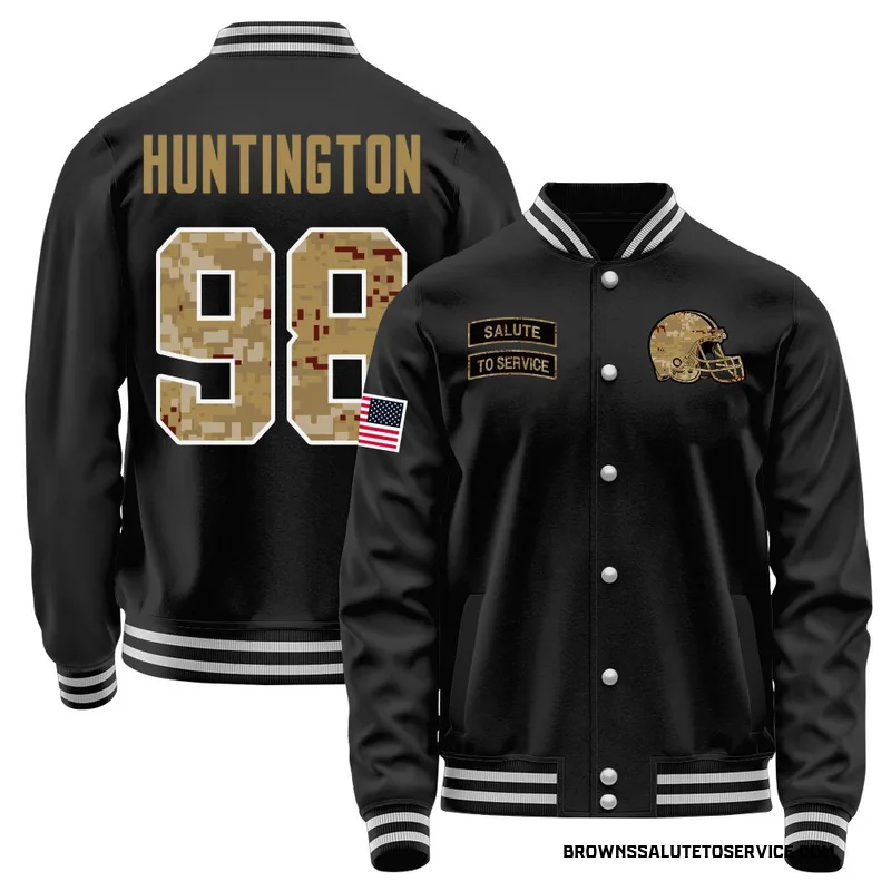 Men's Adin Huntington Cleveland Browns Black Salute to Service Sideline Performance Jacket