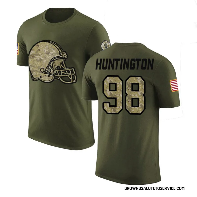 Men's Adin Huntington Cleveland Browns Legend Olive Salute to Service T-Shirt