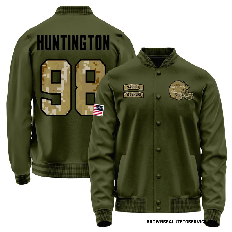 Men's Adin Huntington Cleveland Browns Olive Salute to Service Sideline Performance Jacket