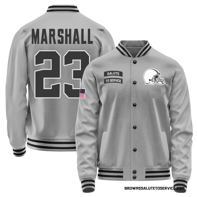 Men's Ahmani Marshall Cleveland Browns Gray Salute to Service Performance Jacket