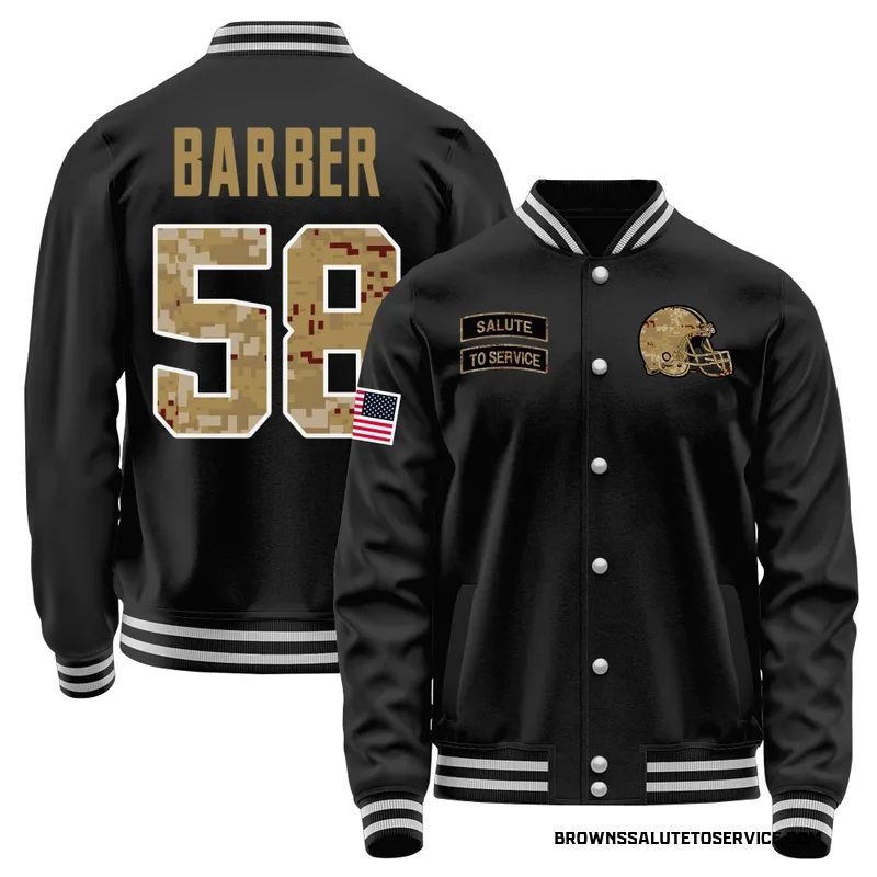 Men's Austin Barber Cleveland Browns Black Salute to Service Sideline Performance Jacket
