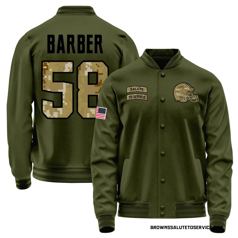 Men's Austin Barber Cleveland Browns Olive Salute to Service Sideline Performance Jacket