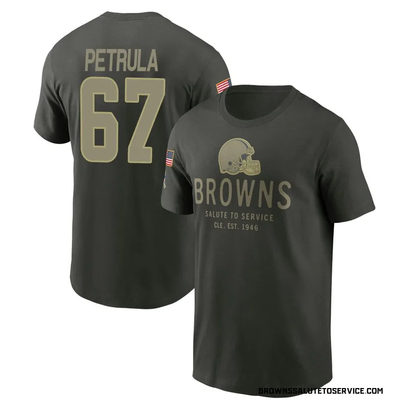 Men's Ben Petrula Cleveland Browns Green Forest/ 2025 Salute to Service Sideline Primary Edge T-Shirt