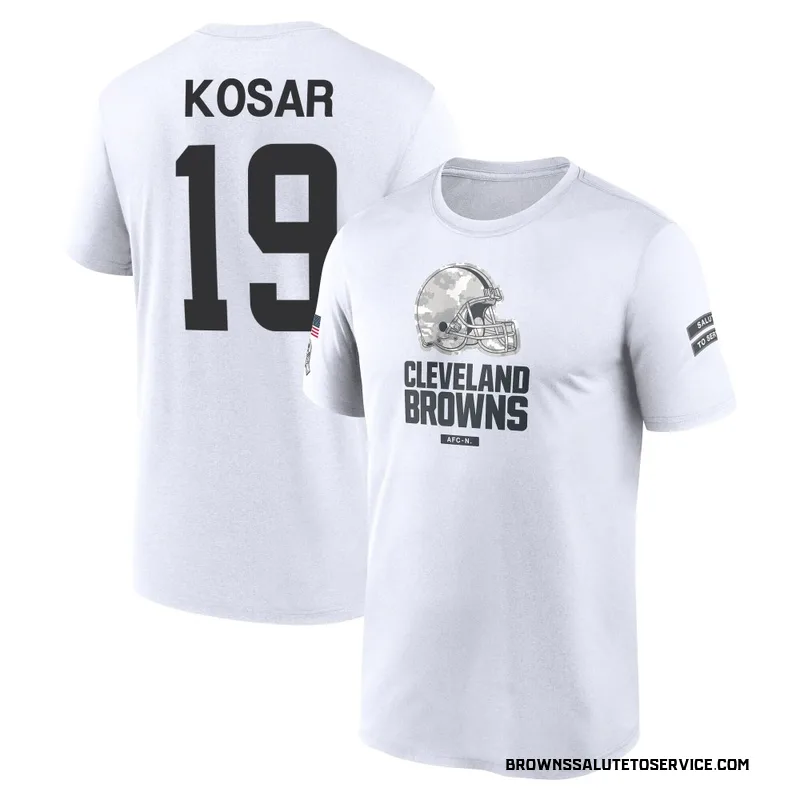 Men's Bernie Kosar Cleveland Browns Legend White 2024 Salute to Service Performance T-Shirt