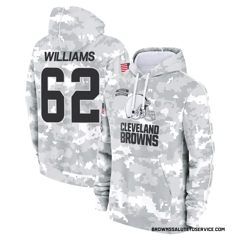 Men's Bucky Williams Cleveland Browns Camo Arctic 2024 Salute to Service Club Fleece Pullover Hoodie