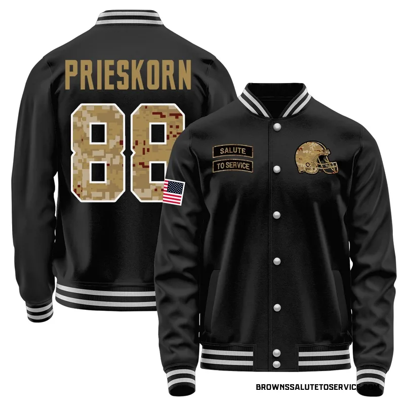 Men's Caden Prieskorn Cleveland Browns Black Salute to Service Sideline Performance Jacket