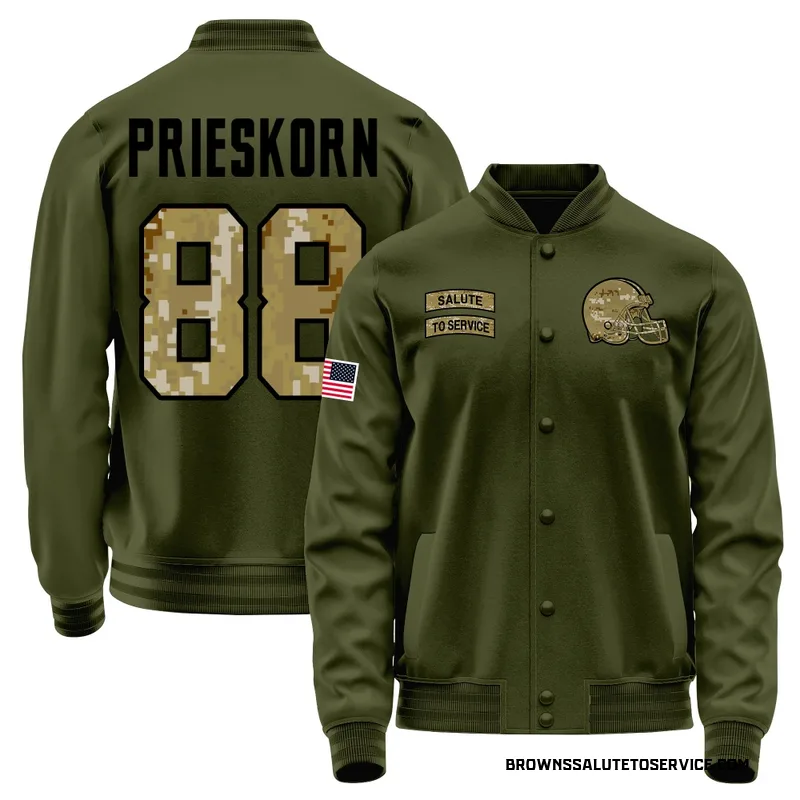 Men's Caden Prieskorn Cleveland Browns Olive Salute to Service Sideline Performance Jacket
