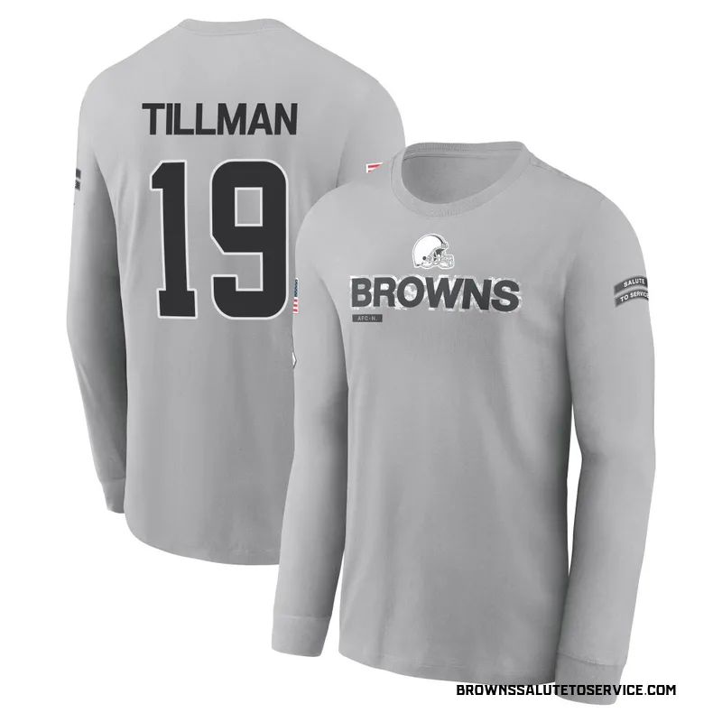 Men's Cedric Tillman Cleveland Browns Gray 2024 Salute to Service Long Sleeve T-Shirt