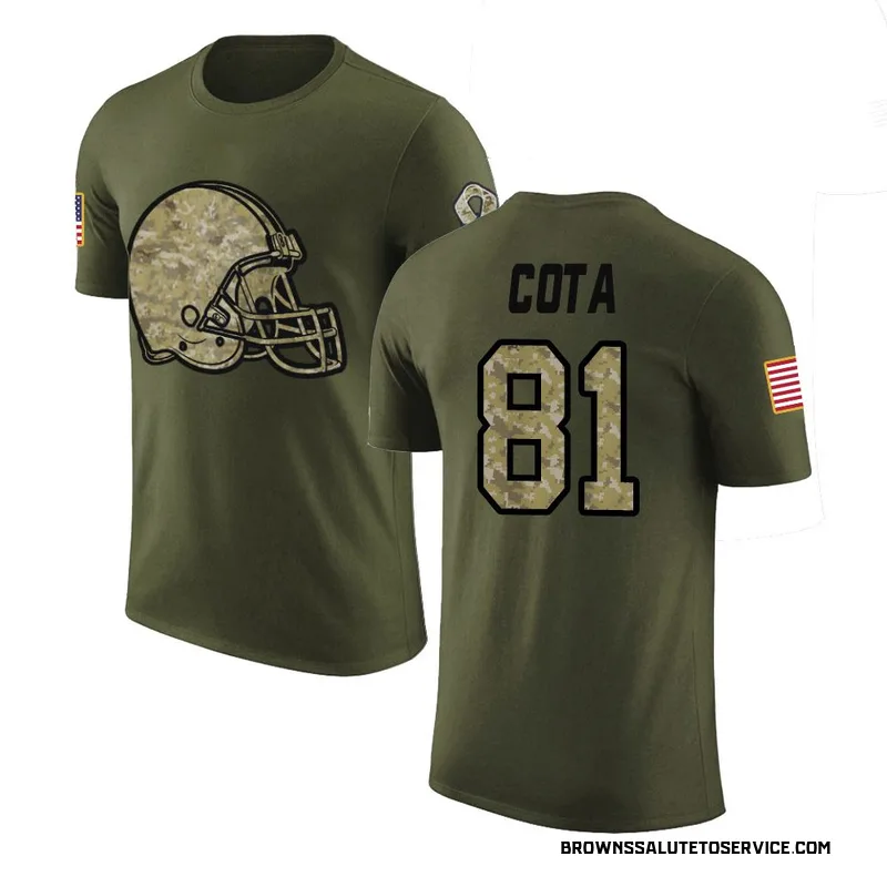 Men's Chase Cota Cleveland Browns Legend Olive Salute to Service T-Shirt