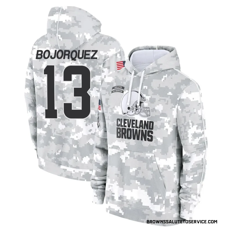 Men's Corey Bojorquez Cleveland Browns Camo Arctic 2024 Salute to Service Club Fleece Pullover Hoodie