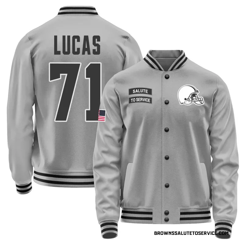 Men's Cornelius Lucas Cleveland Browns Gray Salute to Service Performance Jacket