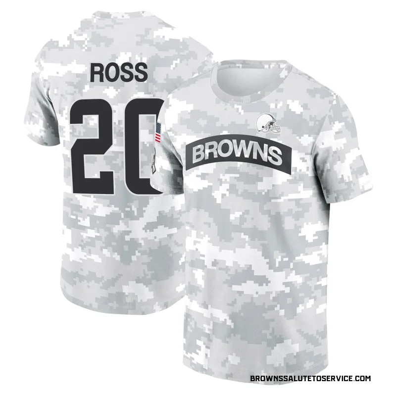 Men's D'Angelo Ross Cleveland Browns Camo Arctic 2024 Salute to Service Performance T-Shirt