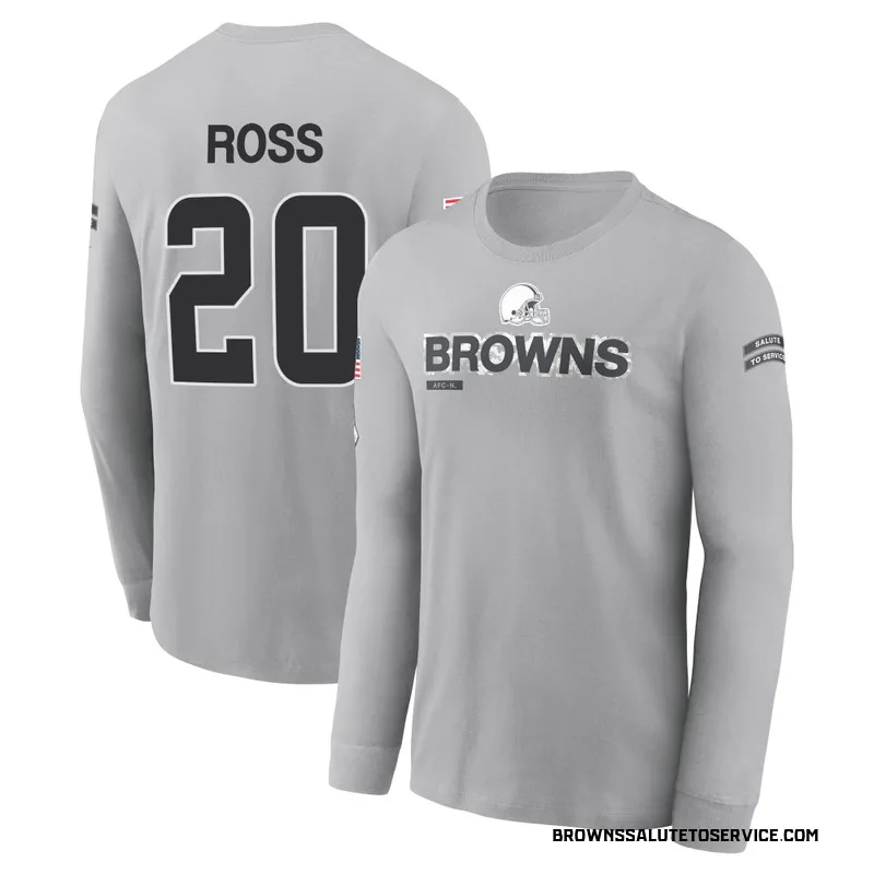 Men's D'Angelo Ross Cleveland Browns Gray 2024 Salute to Service Long Sleeve T-Shirt