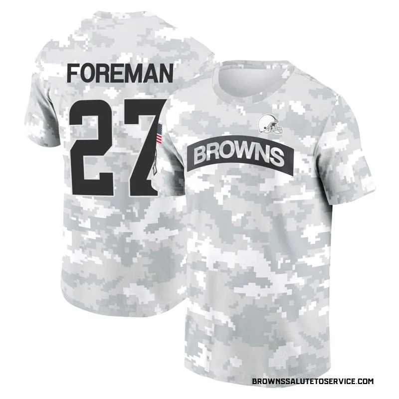 Men's D'Onta Foreman Cleveland Browns Camo Arctic 2024 Salute to Service Performance T-Shirt