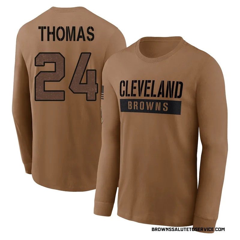 Men's Daniel Thomas Cleveland Browns Brown 2023 Salute To Service Long Sleeve T-Shirt