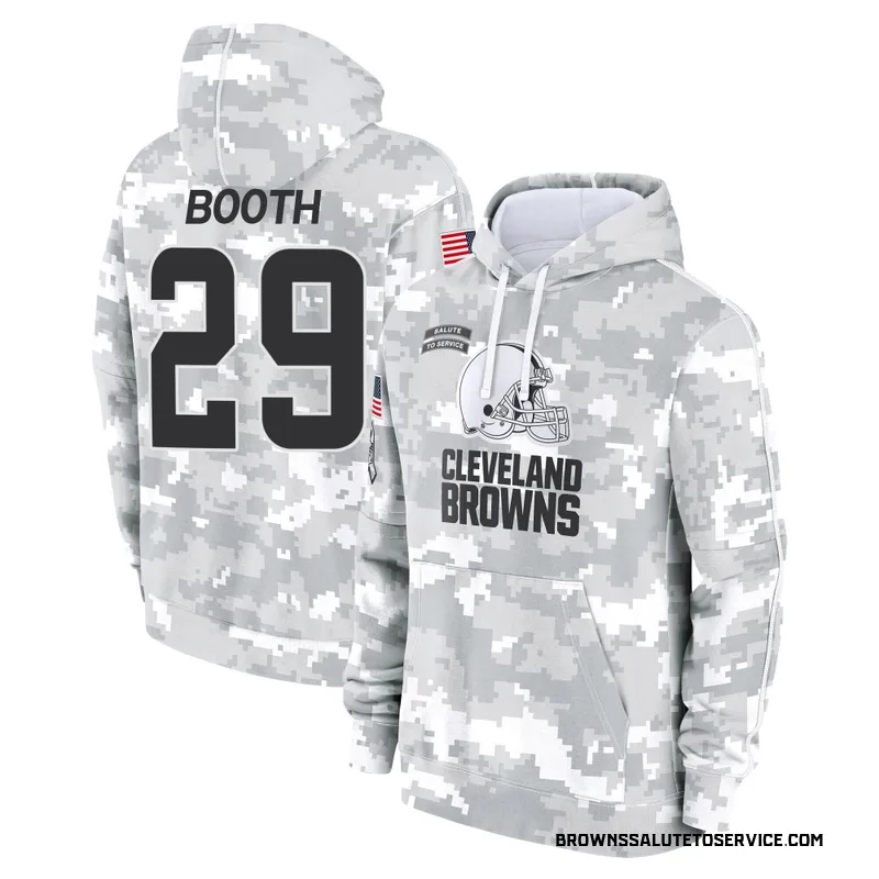 Men's Davon Booth Cleveland Browns Camo Arctic 2024 Salute to Service Club Fleece Pullover Hoodie