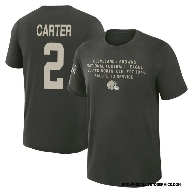 Men's DeAndre Carter Cleveland Browns Green Dark/ 2025 Salute to Service Sideline Slub T-Shirt
