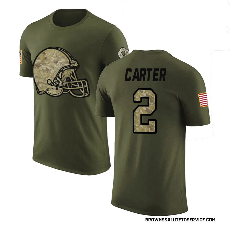 Men's DeAndre Carter Cleveland Browns Legend Olive Salute to Service T-Shirt