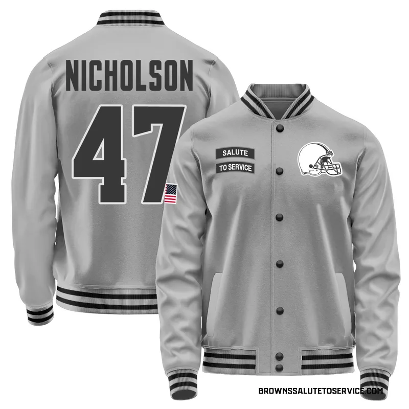 Men's DeCarlos Nicholson Cleveland Browns Gray Salute to Service Performance Jacket