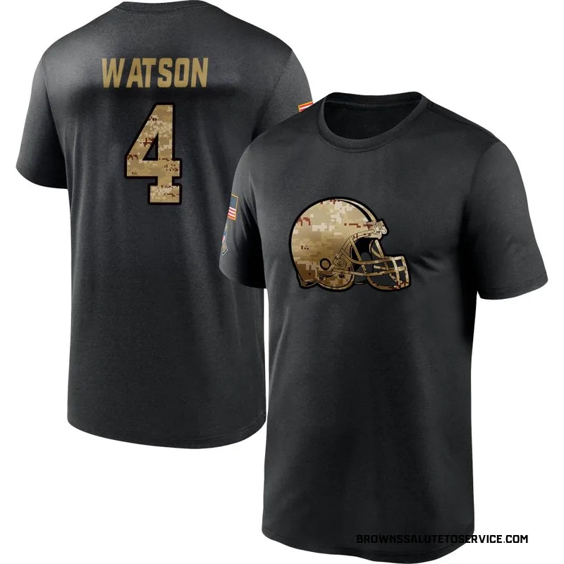 Men's Deshaun Watson Cleveland Browns Black 2020 Salute To Service Performance T-Shirt