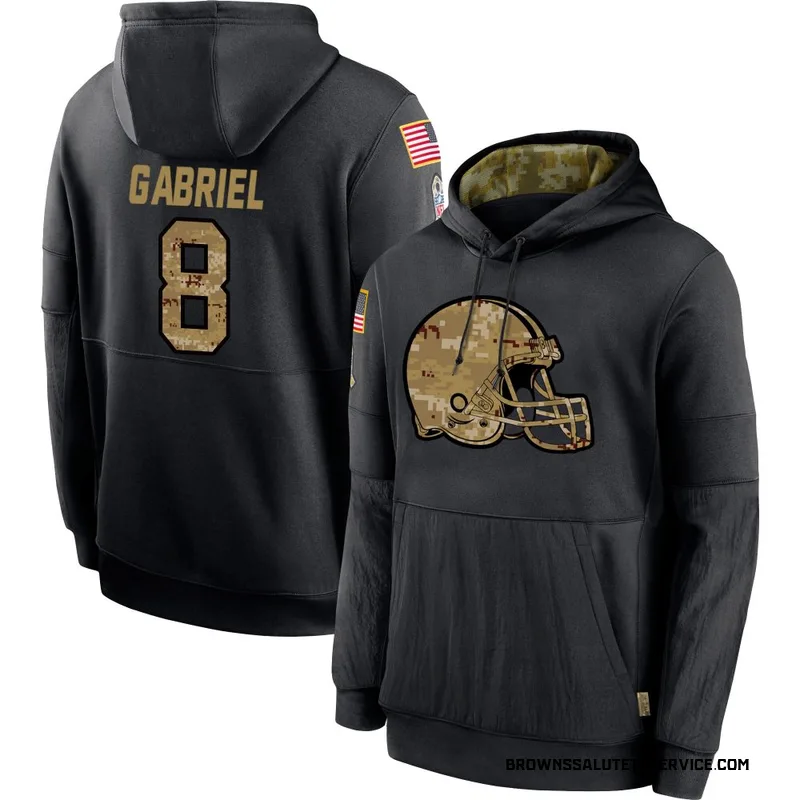 Men's Dillon Gabriel Cleveland Browns Black 2020 Salute to Service Sideline Performance Pullover Hoodie