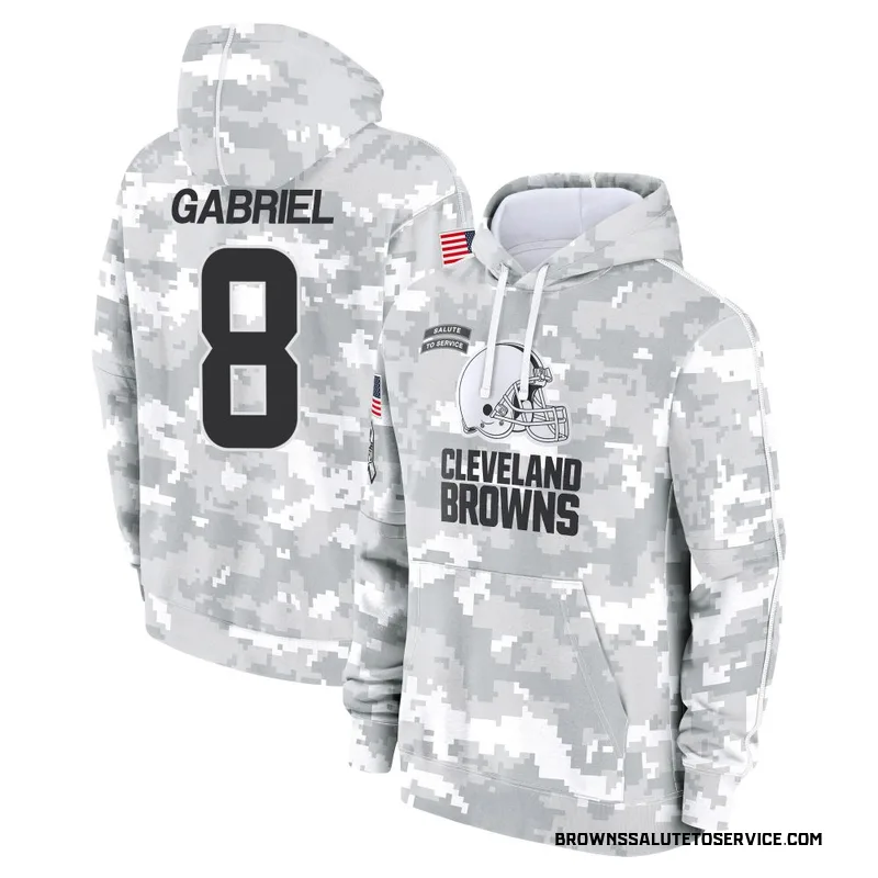 Men's Dillon Gabriel Cleveland Browns Camo Arctic 2024 Salute to Service Club Fleece Pullover Hoodie