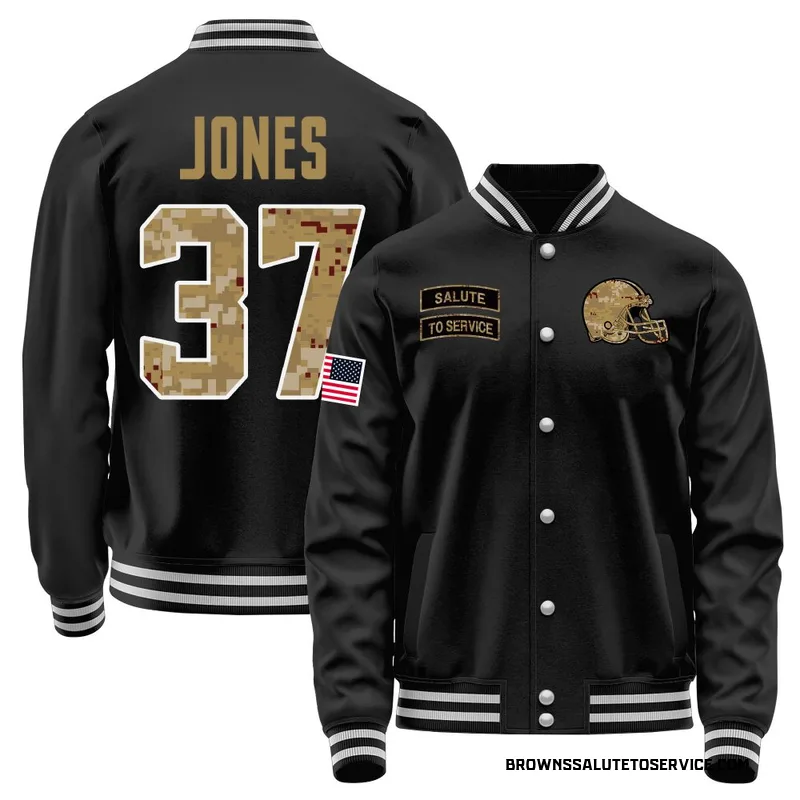 Men's Dom Jones Cleveland Browns Black Salute to Service Sideline Performance Jacket