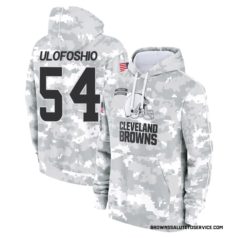 Men's Edefuan Ulofoshio Cleveland Browns Camo Arctic 2024 Salute to Service Club Fleece Pullover Hoodie