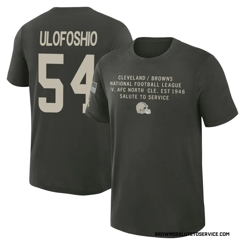 Men's Edefuan Ulofoshio Cleveland Browns Green Dark/ 2025 Salute to Service Sideline Slub T-Shirt