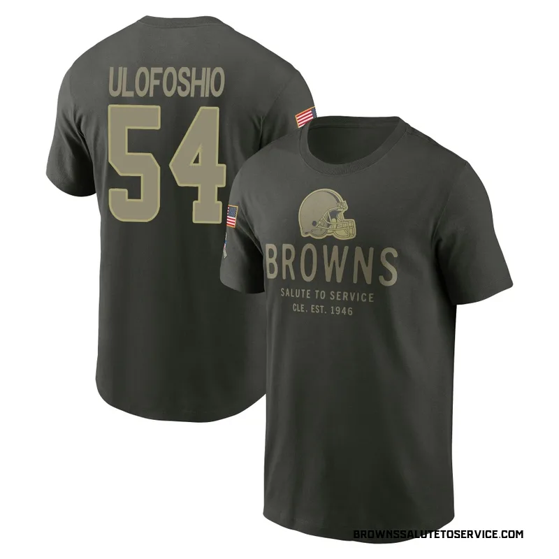 Men's Edefuan Ulofoshio Cleveland Browns Green Forest/ 2025 Salute to Service Sideline Primary Edge T-Shirt