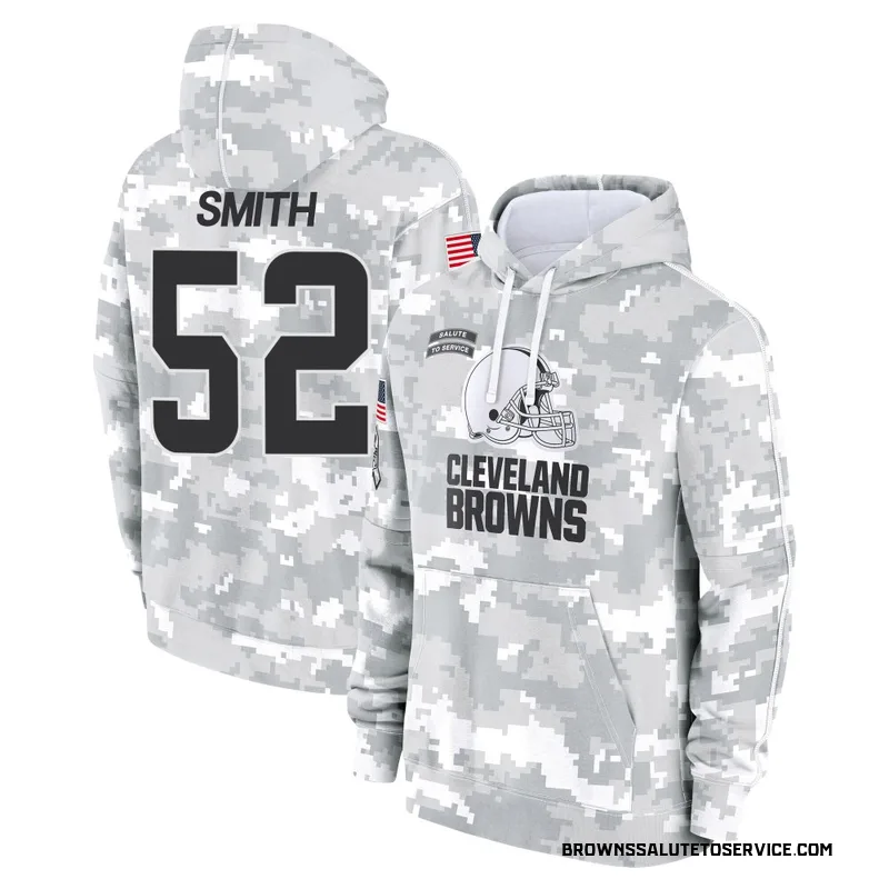 Men's Elerson G. Smith Cleveland Browns Camo Arctic 2024 Salute to Service Club Fleece Pullover Hoodie