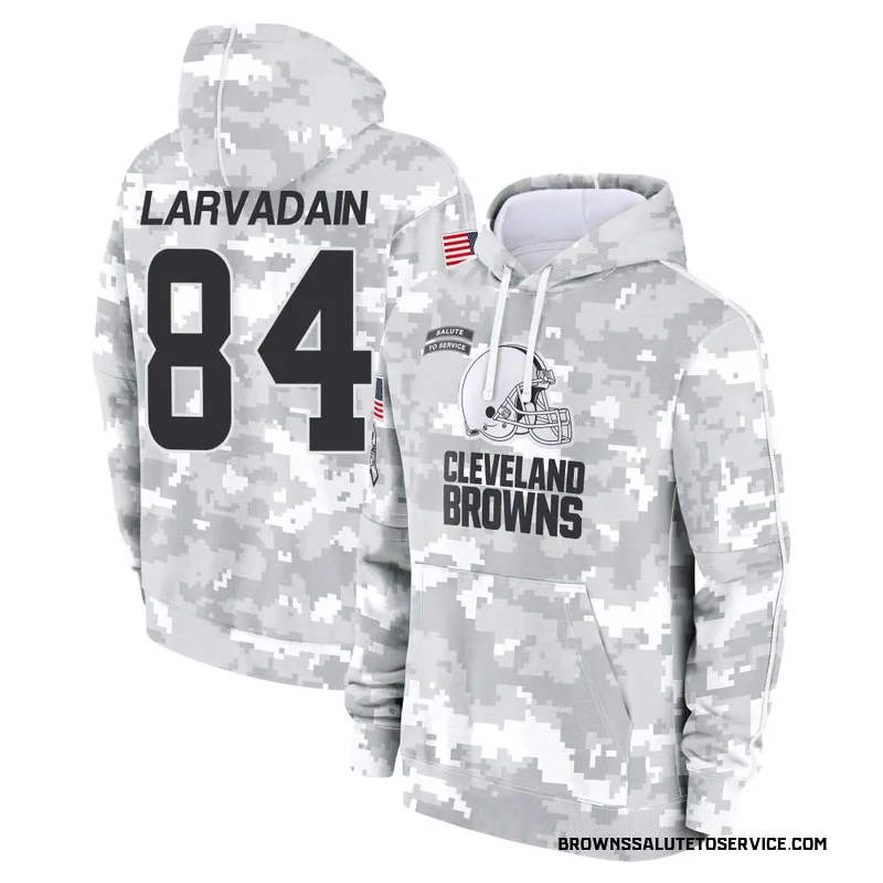 Men's Gage Larvadain Cleveland Browns Camo Arctic 2024 Salute to Service Club Fleece Pullover Hoodie