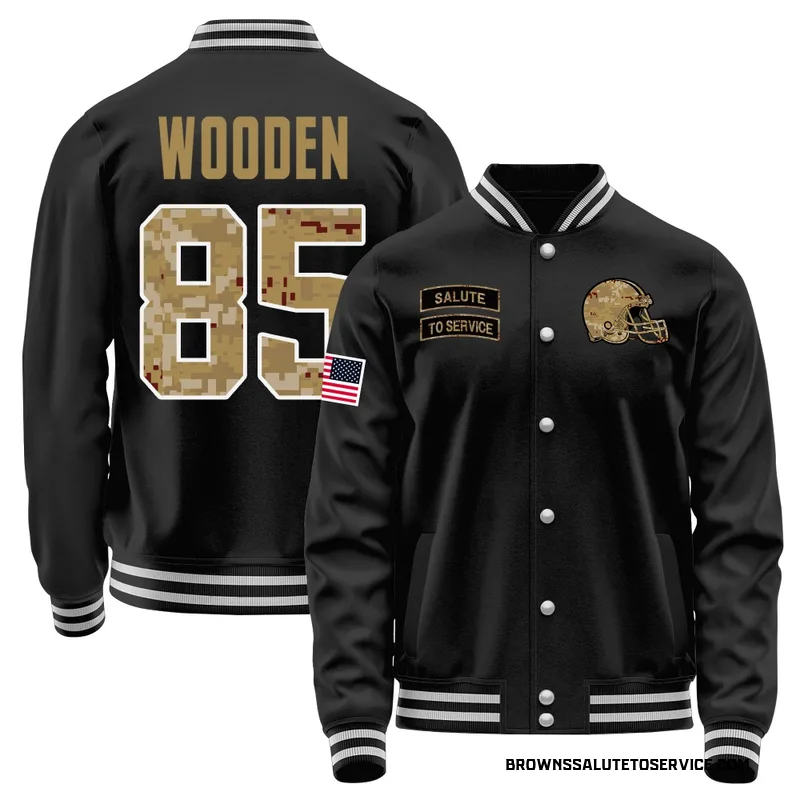 Men's Isaiah Wooden Cleveland Browns Black Salute to Service Sideline Performance Jacket