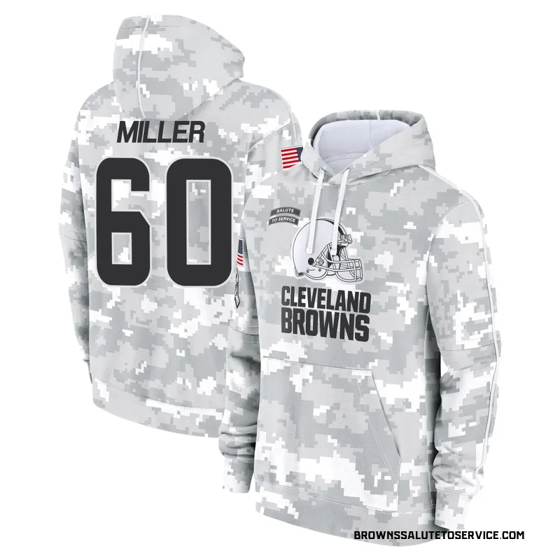 Men's Izavion Miller Cleveland Browns Camo Arctic 2024 Salute to Service Club Fleece Pullover Hoodie