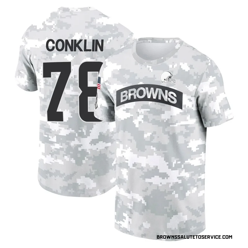 Men's Jack Conklin Cleveland Browns Camo Arctic 2024 Salute to Service Performance T-Shirt
