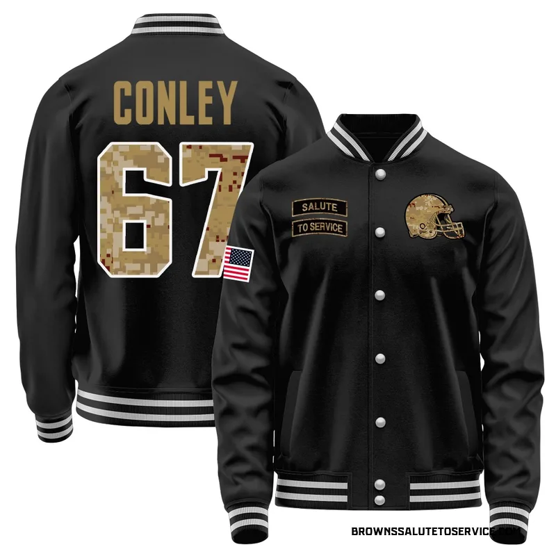 Men's Jack Conley Cleveland Browns Black Salute to Service Sideline Performance Jacket