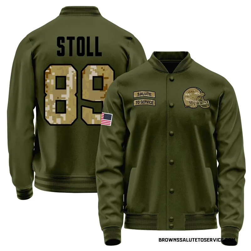 Men's Jack Stoll Cleveland Browns Olive Salute to Service Sideline Performance Jacket