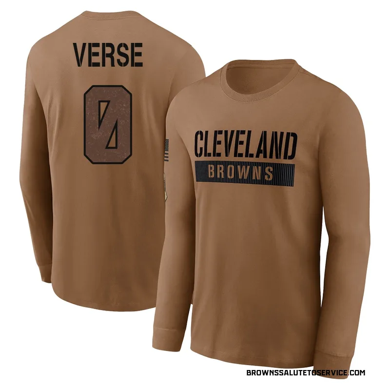 Men's Jared Verse Cleveland Browns Brown 2023 Salute To Service Long Sleeve T-Shirt