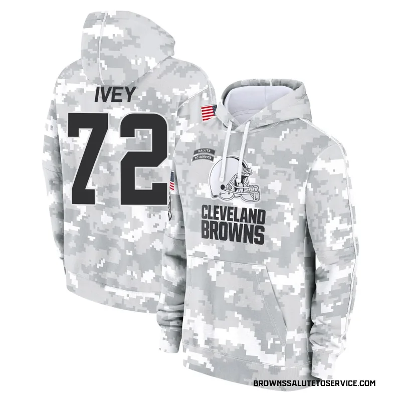 Men's Jason Ivey Cleveland Browns Camo Arctic 2024 Salute to Service Club Fleece Pullover Hoodie