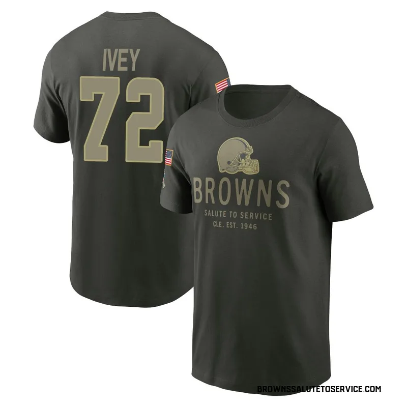 Men's Jason Ivey Cleveland Browns Green Forest/ 2025 Salute to Service Sideline Primary Edge T-Shirt