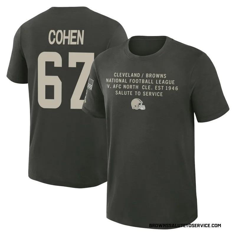 Men's Javion Cohen Cleveland Browns Green Dark/ 2025 Salute to Service Sideline Slub T-Shirt