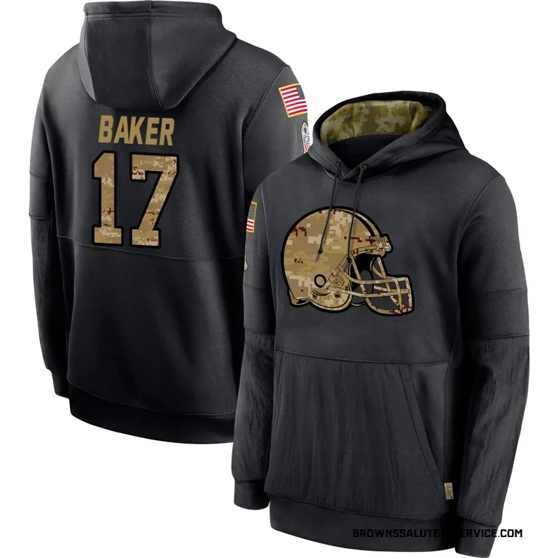 Men's Jerome Baker Cleveland Browns Black 2020 Salute to Service Sideline Performance Pullover Hoodie