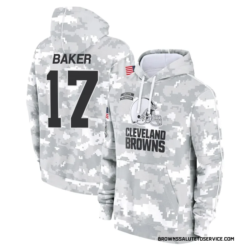 Men's Jerome Baker Cleveland Browns Camo Arctic 2024 Salute to Service Club Fleece Pullover Hoodie