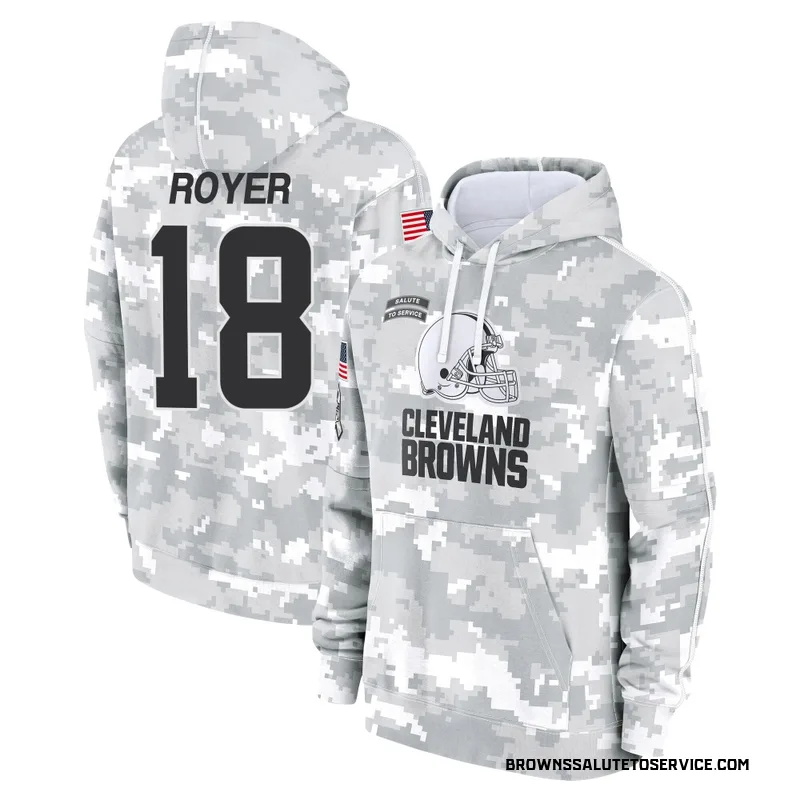 Men's Joe Royer Cleveland Browns Camo Arctic 2024 Salute to Service Club Fleece Pullover Hoodie
