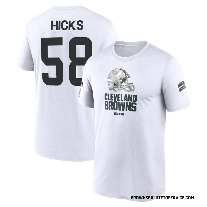 Men's Jordan Hicks Cleveland Browns Legend White 2024 Salute to Service Performance T-Shirt