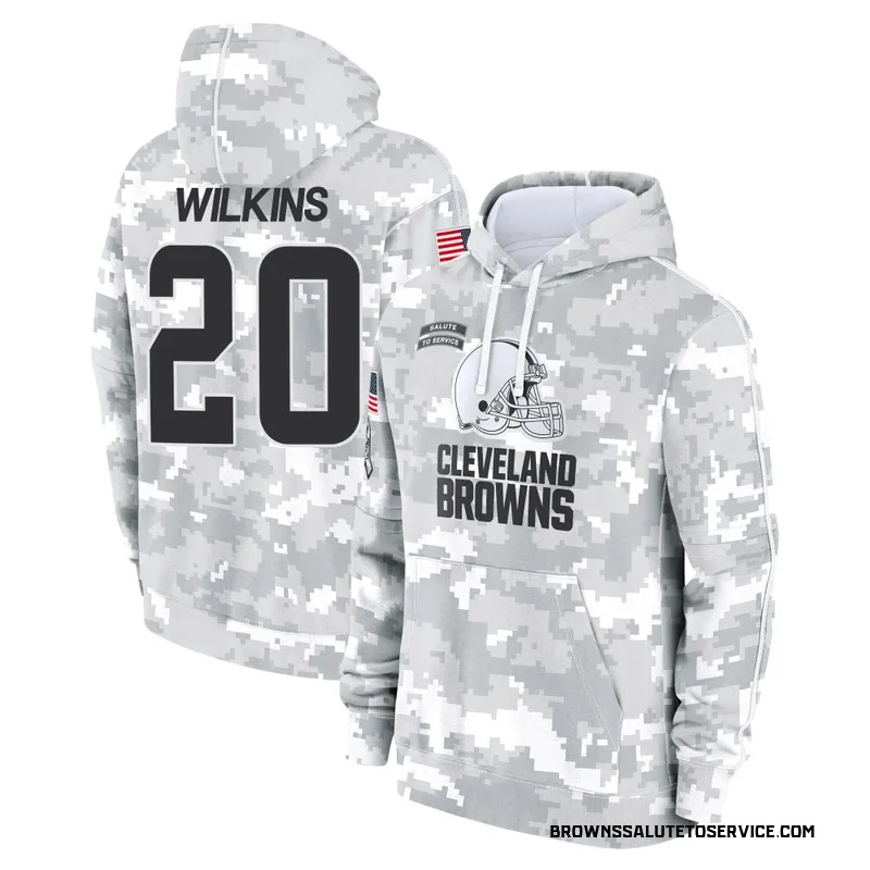Men's Jordan Wilkins Cleveland Browns Camo Arctic 2024 Salute to Service Club Fleece Pullover Hoodie