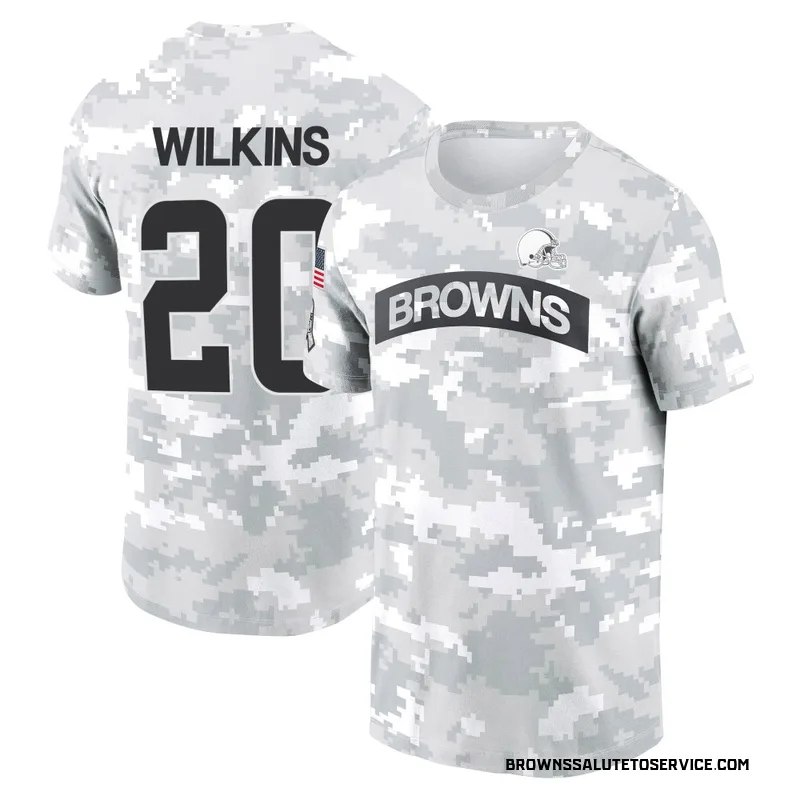 Men's Jordan Wilkins Cleveland Browns Camo Arctic 2024 Salute to Service Performance T-Shirt